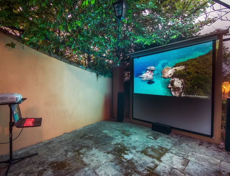 At Villa 1870 Corfu you can organize your own presentations and video/cinema nights!